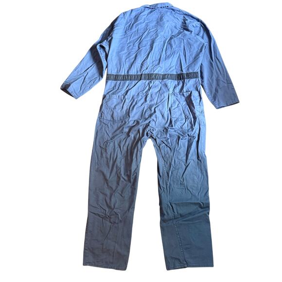 Men’s XL 100% Cotton USA Made Blue Coveralls 32″ Inseam, Velcro Front, Workwear - Picture 2 of 4
